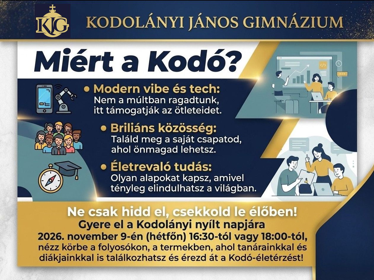 Kísérő program nyolcadikosok számára a nyílt napon.